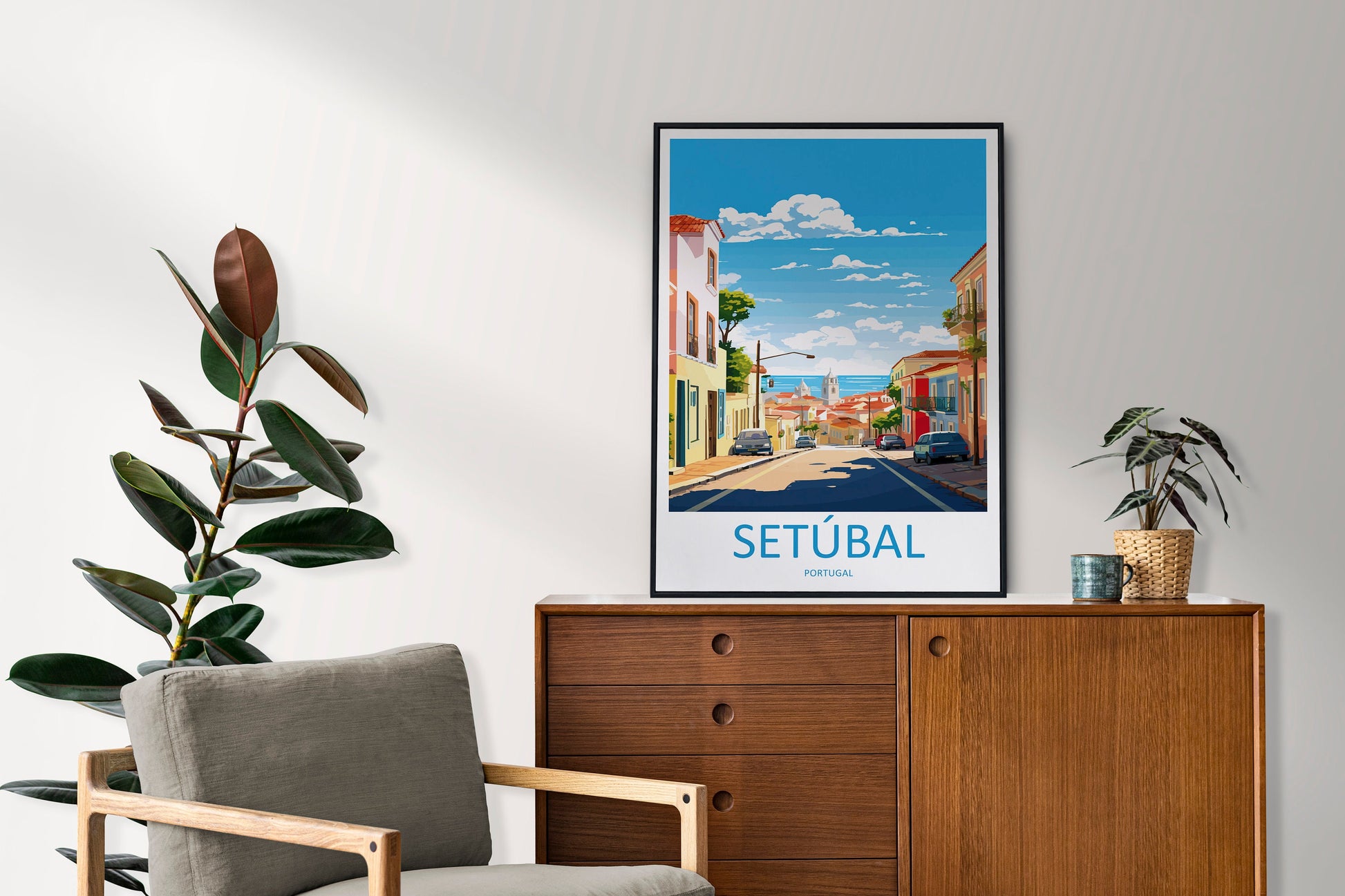 Setúbal Travel Print Wall Art Setúbal Wall Hanging Home Décor Setúbal Gift Art Lovers Portugal Art Lover Gift Setúbal Wall Décor