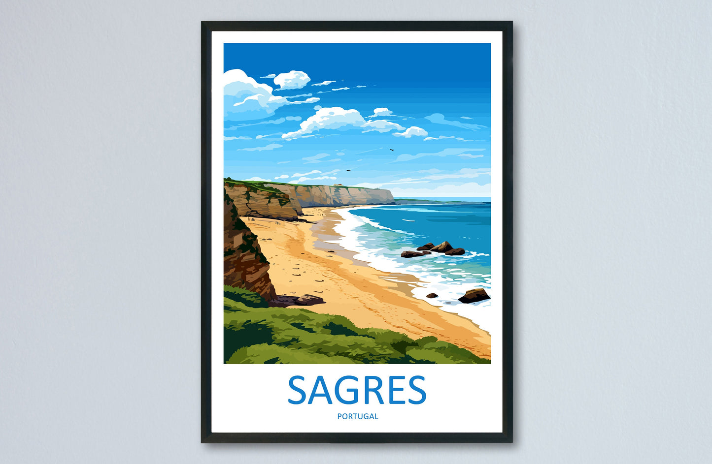 Sagres Travel Print Wall Art Sagres Wall Hanging Home Décor Sagres Gift Art Lovers Portugal Art Lover Gift Sagres Wall Décor