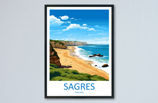 Sagres Travel Print Wall Art Sagres Wall Hanging Home Décor Sagres Gift Art Lovers Portugal Art Lover Gift Sagres Wall Décor
