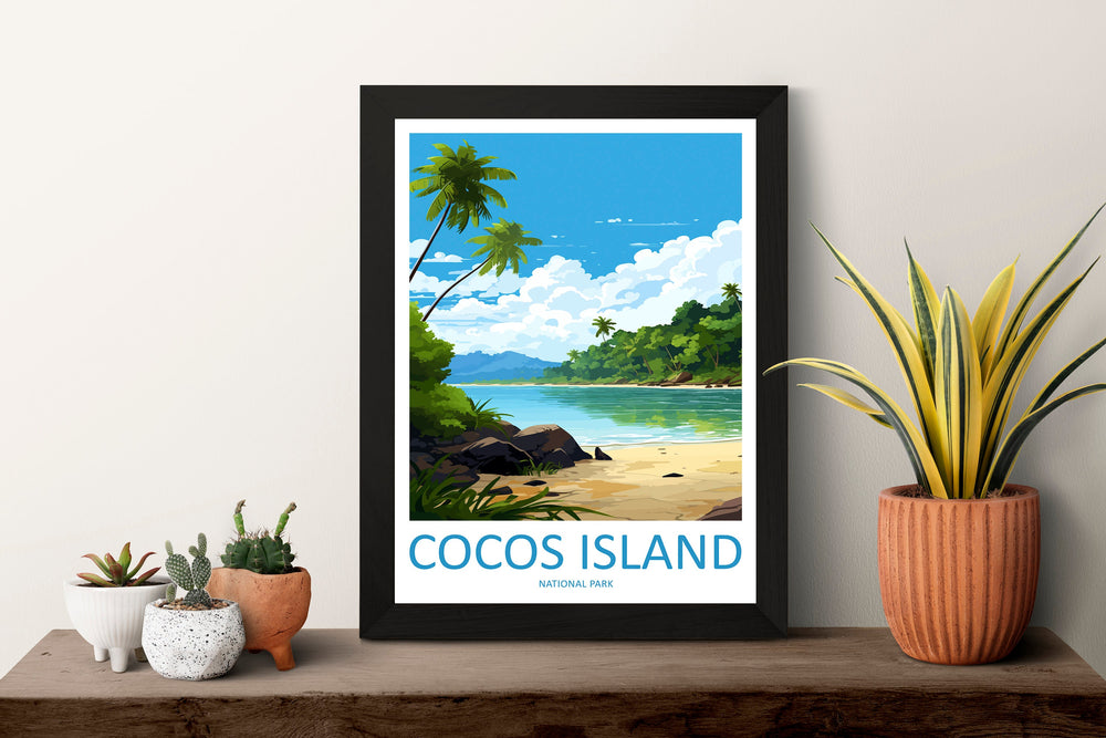 Cocos Island National Park Travel Print Wall Art Cocos Island Wall Hanging Home Décor Cocos Island National Park Gift Art Costa Rica