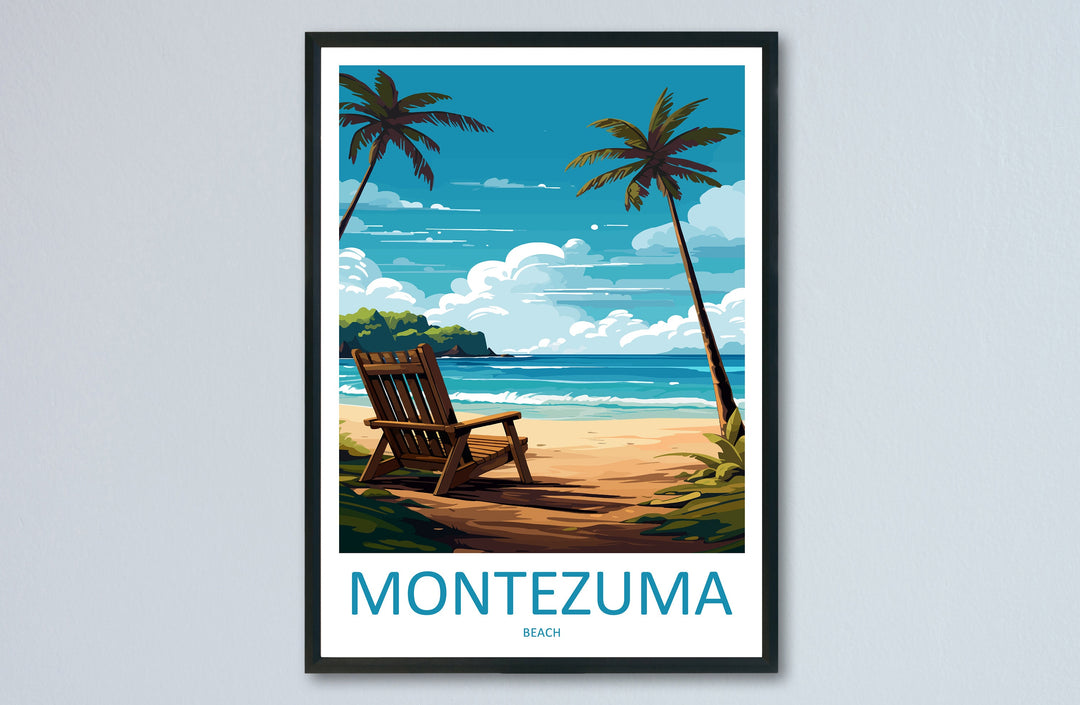 Montezuma Beach Travel Print Wall Art Montezuma Beach Wall Hanging Home Décor Montezuma Beach Gift Art Costa Rica