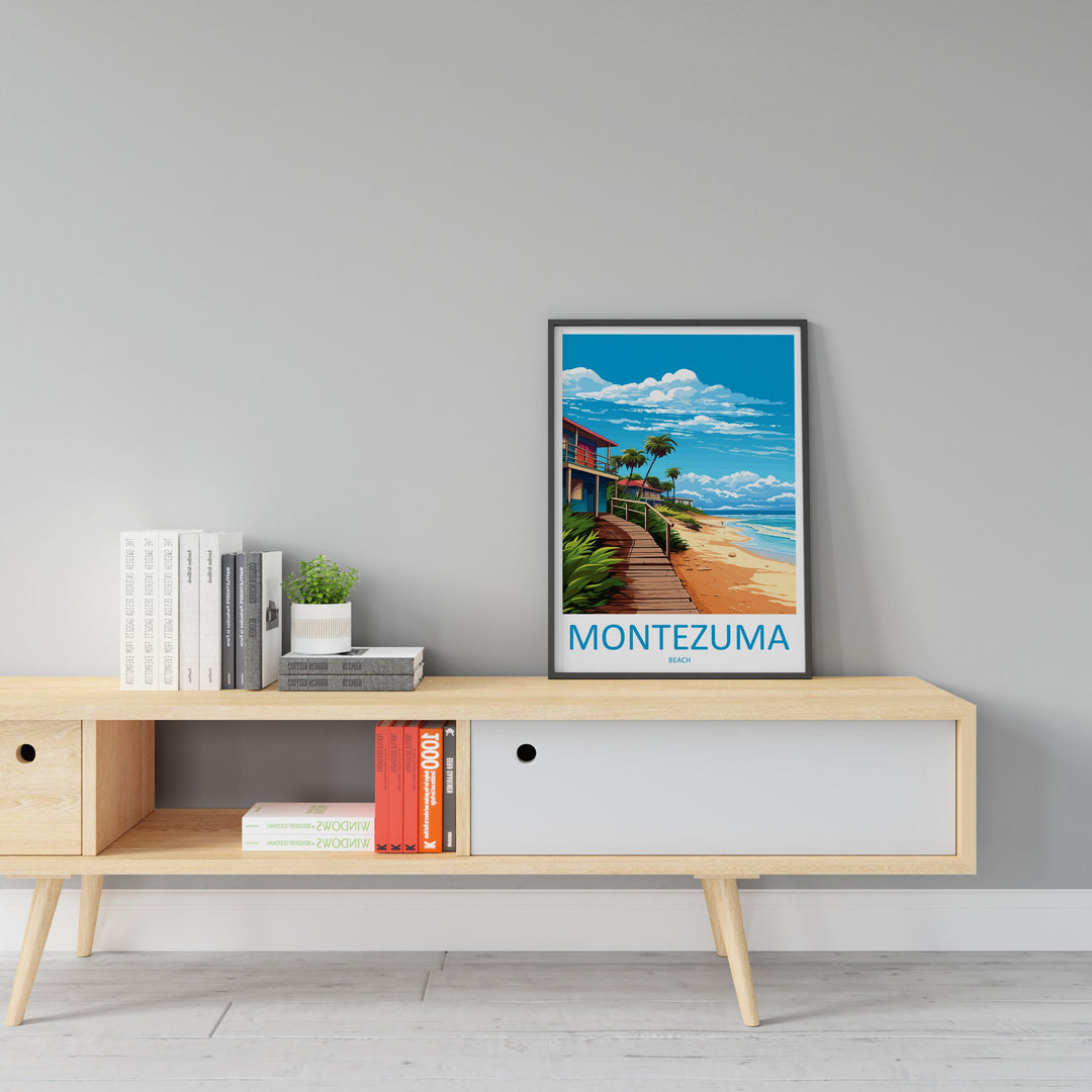 Montezuma Beach Travel Print Wall Art Montezuma Beach Wall Hanging Home Décor Montezuma Beach Gift Art Costa Rica