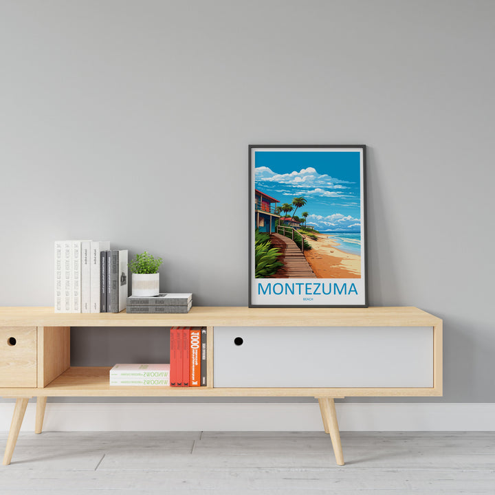 Montezuma Beach Travel Print Wall Art Montezuma Beach Wall Hanging Home Décor Montezuma Beach Gift Art Costa Rica