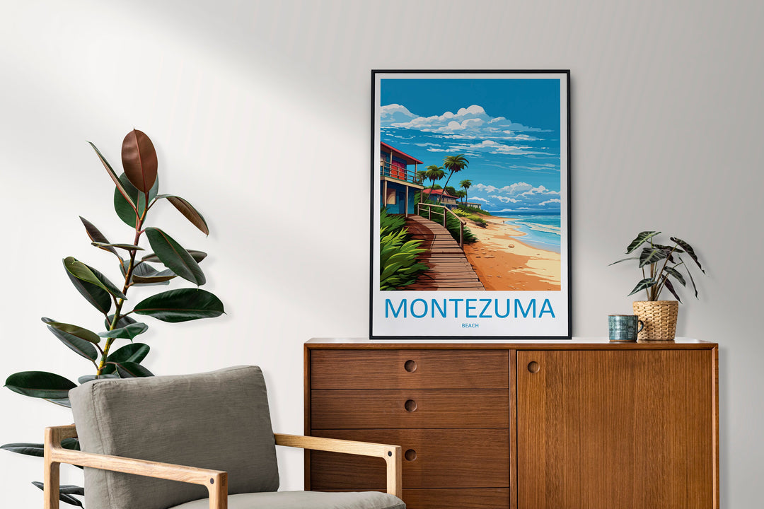 Montezuma Beach Travel Print Wall Art Montezuma Beach Wall Hanging Home Décor Montezuma Beach Gift Art Costa Rica