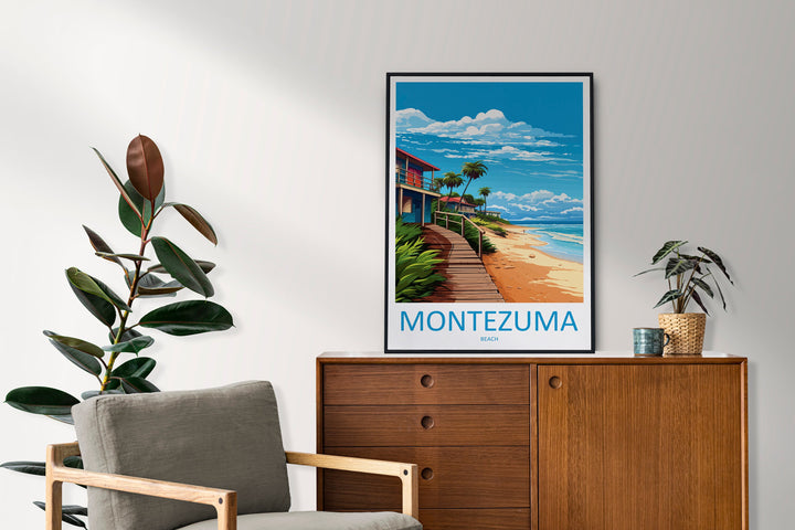 Montezuma Beach Travel Print Wall Art Montezuma Beach Wall Hanging Home Décor Montezuma Beach Gift Art Costa Rica