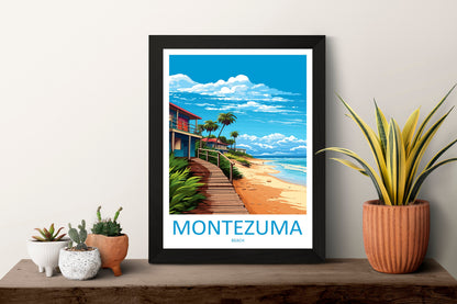 Montezuma Beach Travel Print Wall Art Montezuma Beach Wall Hanging Home Décor Montezuma Beach Gift Art Costa Rica