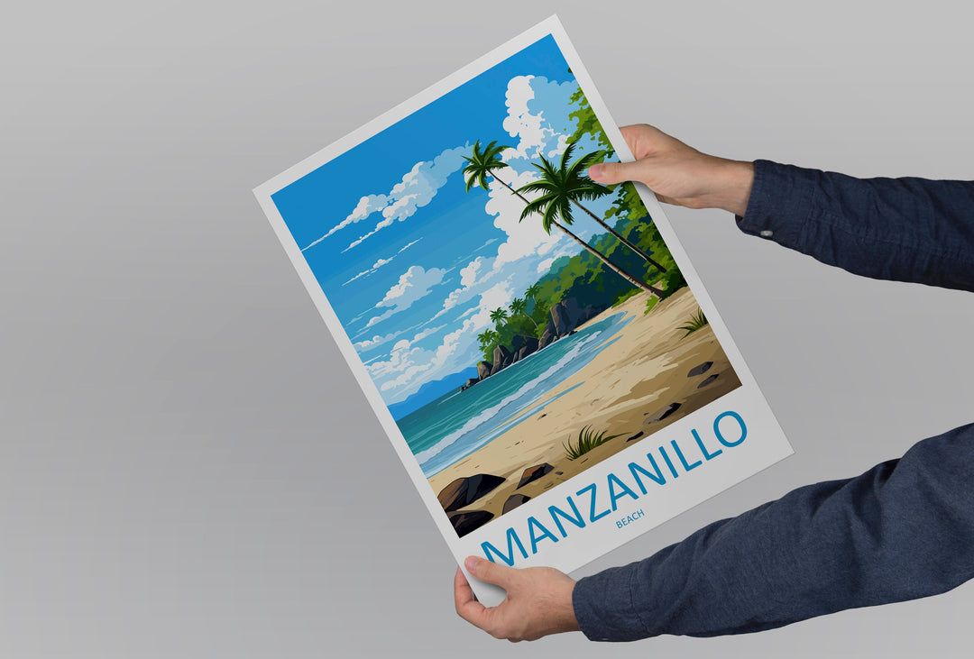 Manzanillo Beach Travel Print Wall Art Manzanillo Beach Wall Hanging Home Décor Manzanillo Beach Gift Art Costa Rica