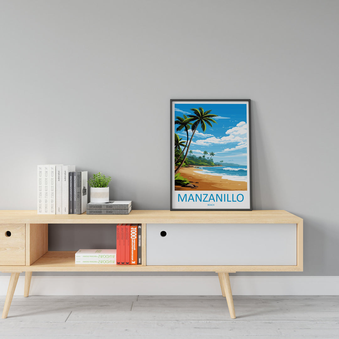 Manzanillo Beach Travel Print Wall Art Manzanillo Beach Wall Hanging Home Décor Manzanillo Beach Gift Art Costa Rica