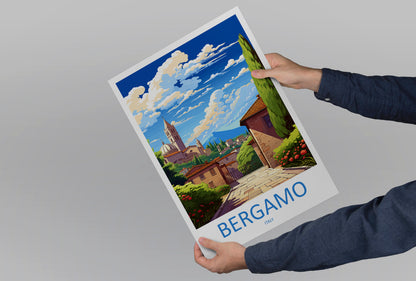 Bergamo Travel Print Wall Art Bergamo Italy Wall Hanging Home Decor Bergamo Gift Art Lovers Wall Art Print Bergamo Italy
