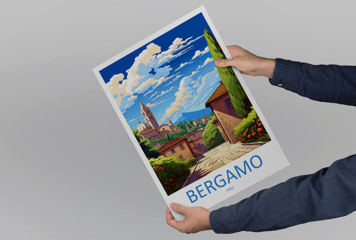 Bergamo Travel Print Wall Art Bergamo Italy Wall Hanging Home Decor Bergamo Gift Art Lovers Wall Art Print Bergamo Italy