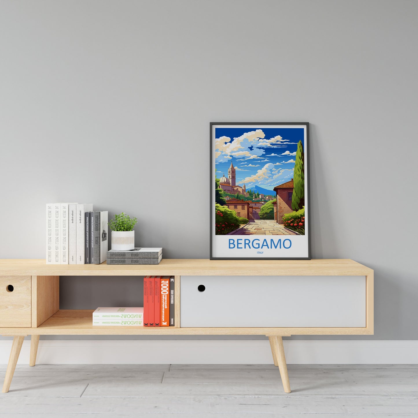 Bergamo Travel Print Wall Art Bergamo Italy Wall Hanging Home Decor Bergamo Gift Art Lovers Wall Art Print Bergamo Italy