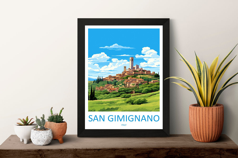 San Gimignano Travel Print Wall Art San Gimignano Italy Wall Hanging Home Decor San Gimignano Gift Art Lovers Wall Art Print Italy