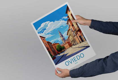 Oviedo Travel Print Wall Art Oviedo Wall Hanging Home Décor Oviedo Gift Art Lovers Spain Art Lover Gift Oviedo Spain Poster Art