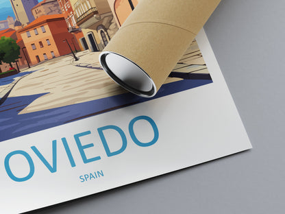 Oviedo Travel Print Wall Art Oviedo Wall Hanging Home Décor Oviedo Gift Art Lovers Spain Art Lover Gift Oviedo Spain Poster Art
