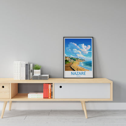 Nazare Travel Print Wall Art Nazare Wall Hanging Home Décor Nazare Gift Art Lovers Portugal Art Lover Gift Nazare Wall Décor