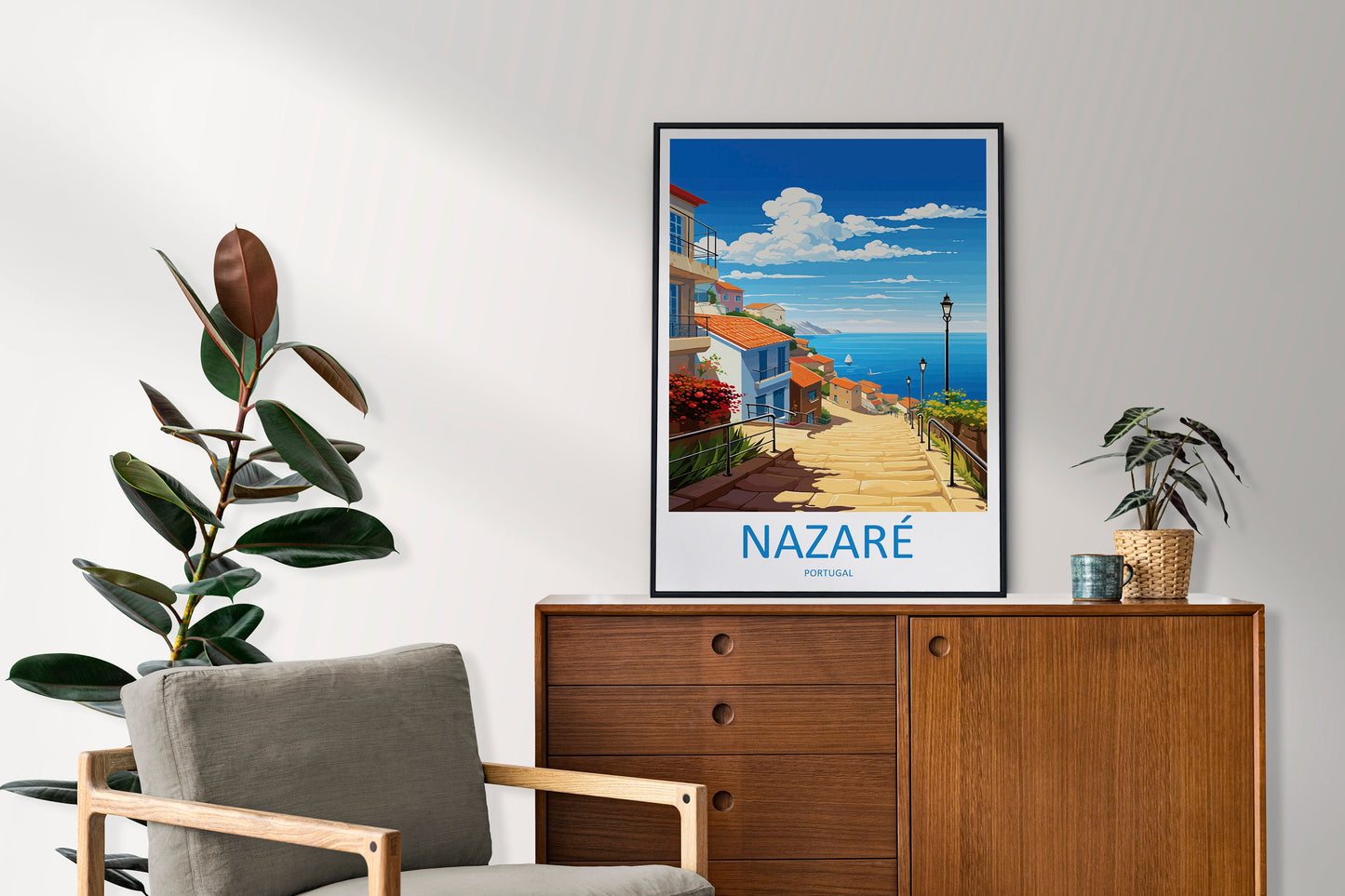 Nazare Travel Print Wall Art Nazare Wall Hanging Home Décor Nazare Gift Art Lovers Portugal Art Lover Gift Nazare Wall Décor