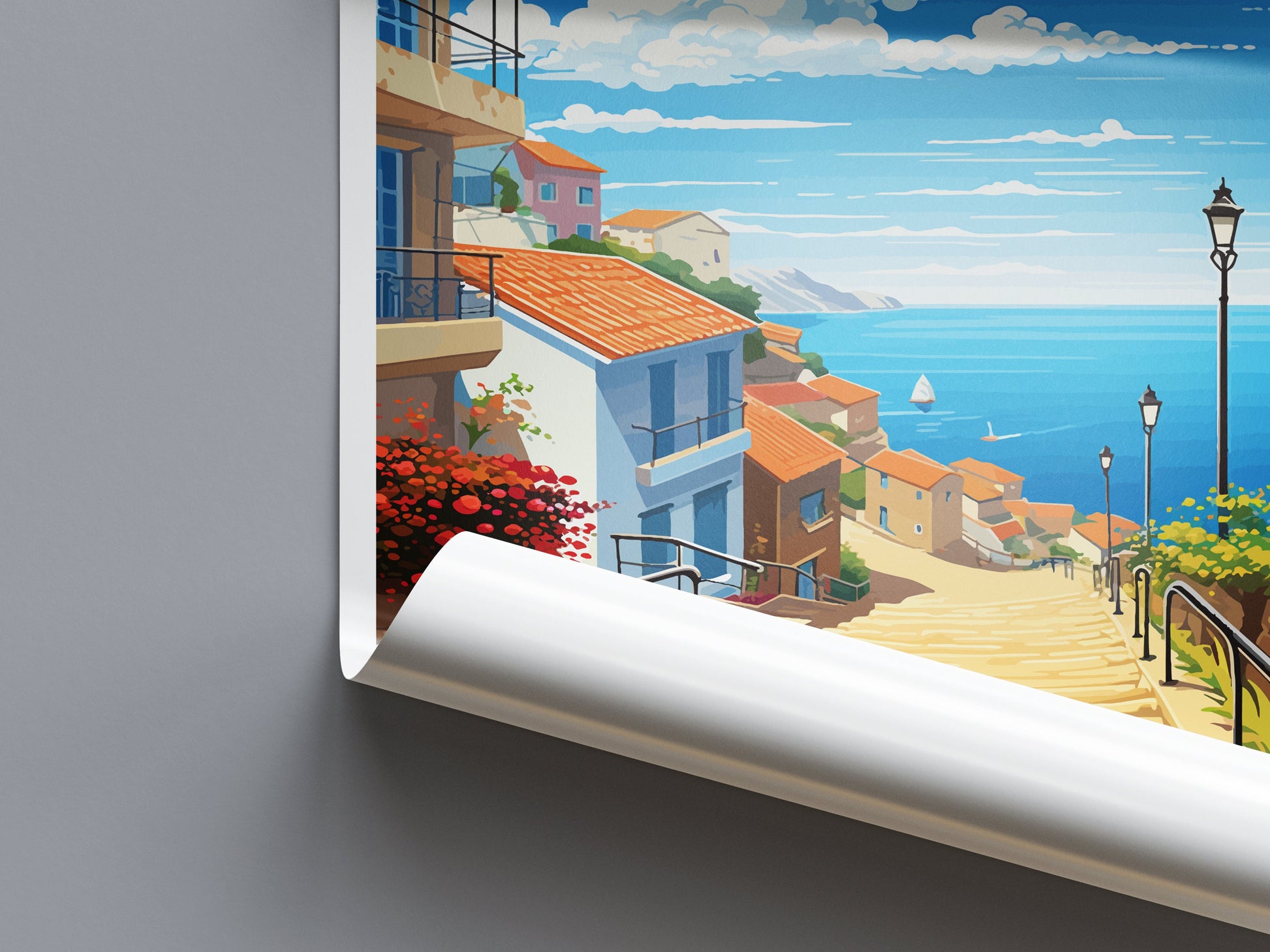 Nazare Travel Print Wall Art Nazare Wall Hanging Home Décor Nazare Gift Art Lovers Portugal Art Lover Gift Nazare Wall Décor