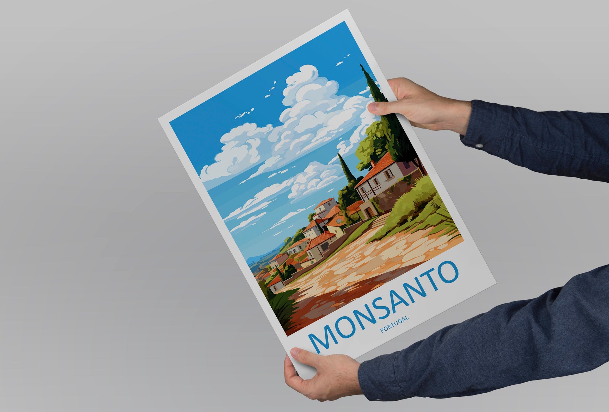 Monsanto Travel Print Wall Art Monsanto Wall Hanging Home Décor Monsanto Gift Art Lovers Portugal Art Lover Gift Monsanto Wall Décor