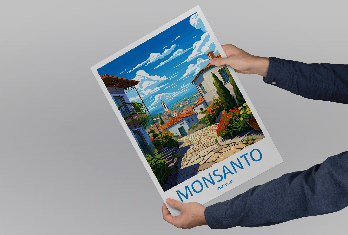 Monsanto Travel Print Wall Art Monsanto Wall Hanging Home Décor Monsanto Gift Art Lovers Portugal Art Lover Gift Monsanto Wall Décor