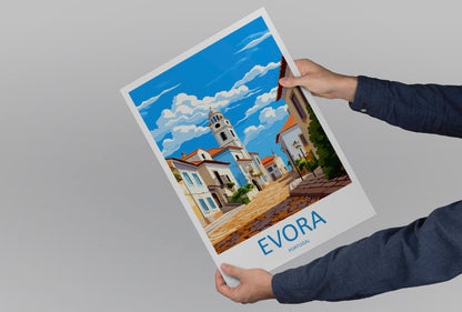 Evora Travel Print Wall Art Evora Wall Hanging Home Décor Evora Gift Art Lovers Portugal Art Lover Gift Evora Poster