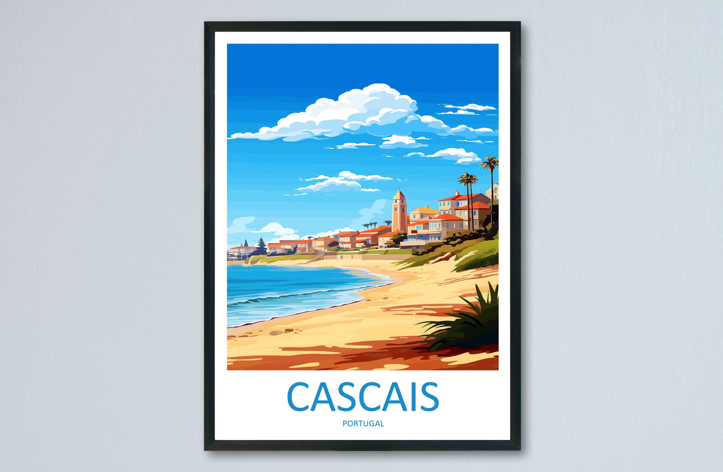 Cascais Travel Print Wall Art Cascais Wall Hanging Home Décor Cascais Gift Art Lovers Portugal Art Lover Gift Cascais Wall Art