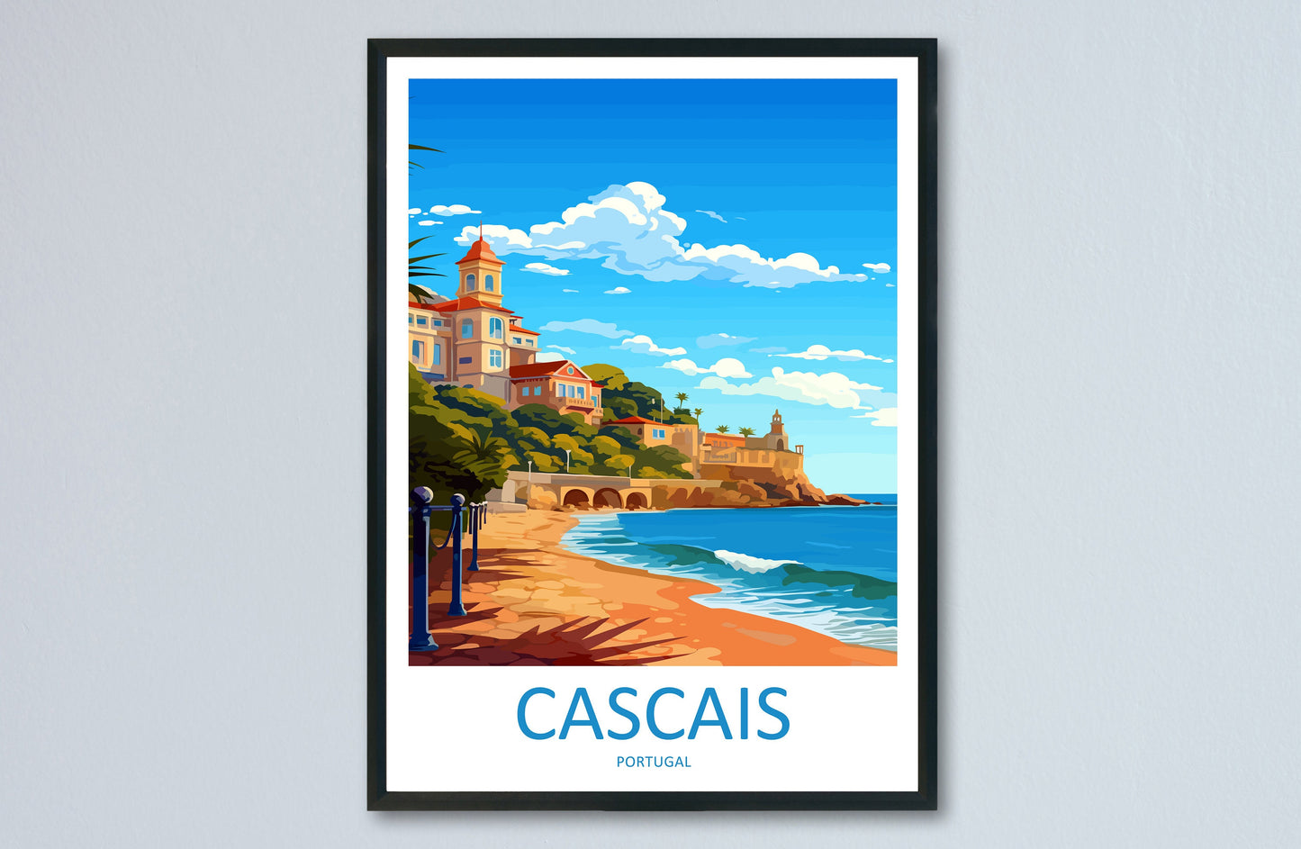 Cascais Travel Print Wall Art Cascais Wall Hanging Home Décor Cascais Gift Art Lovers Portugal Art Lover Gift Cascais Wall Art