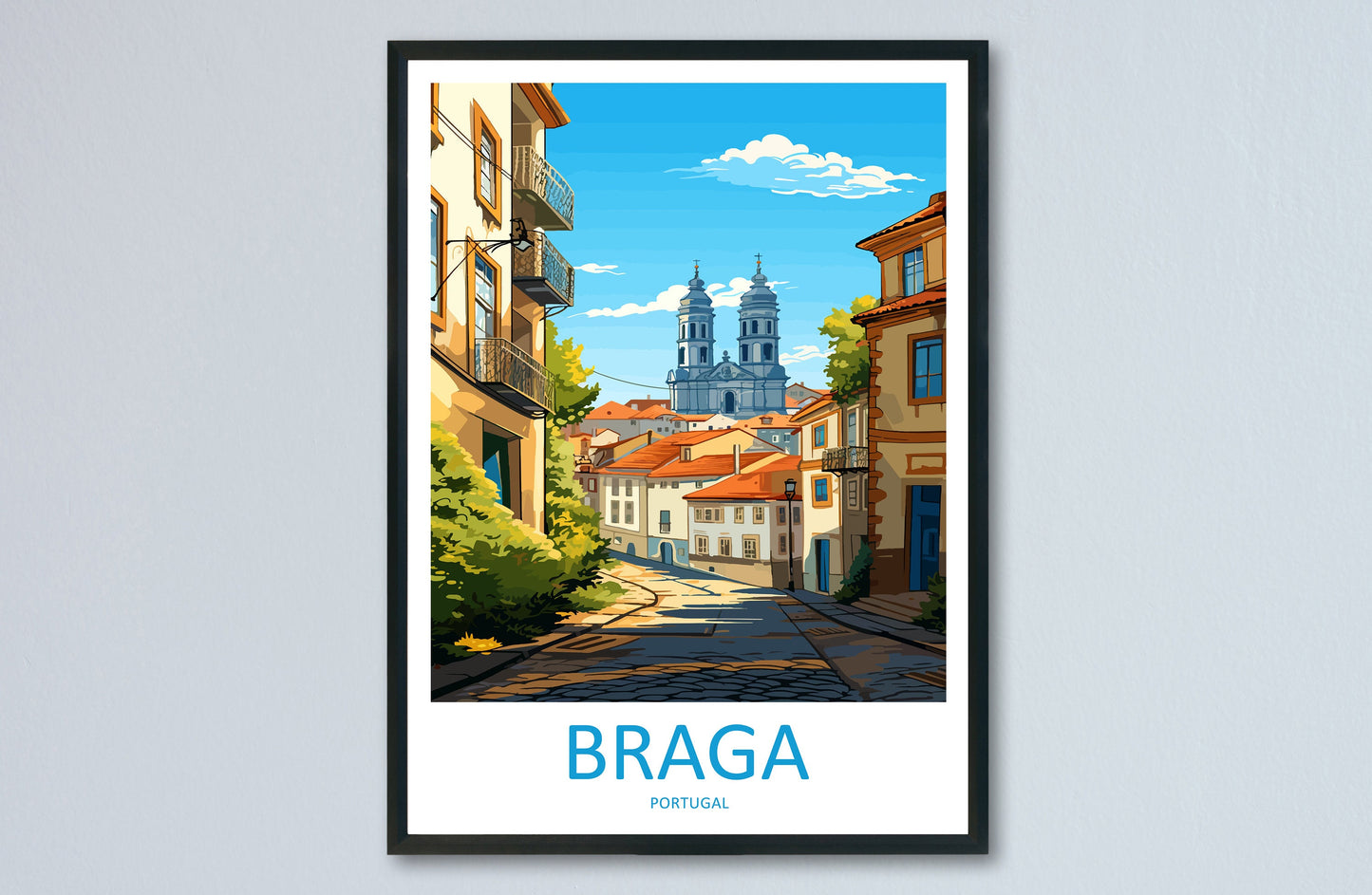 Braga Travel Print Wall Art Braga Wall Hanging Home Décor Braga Gift Art Lovers Portugal Art Lover Gift Braga Wall Art