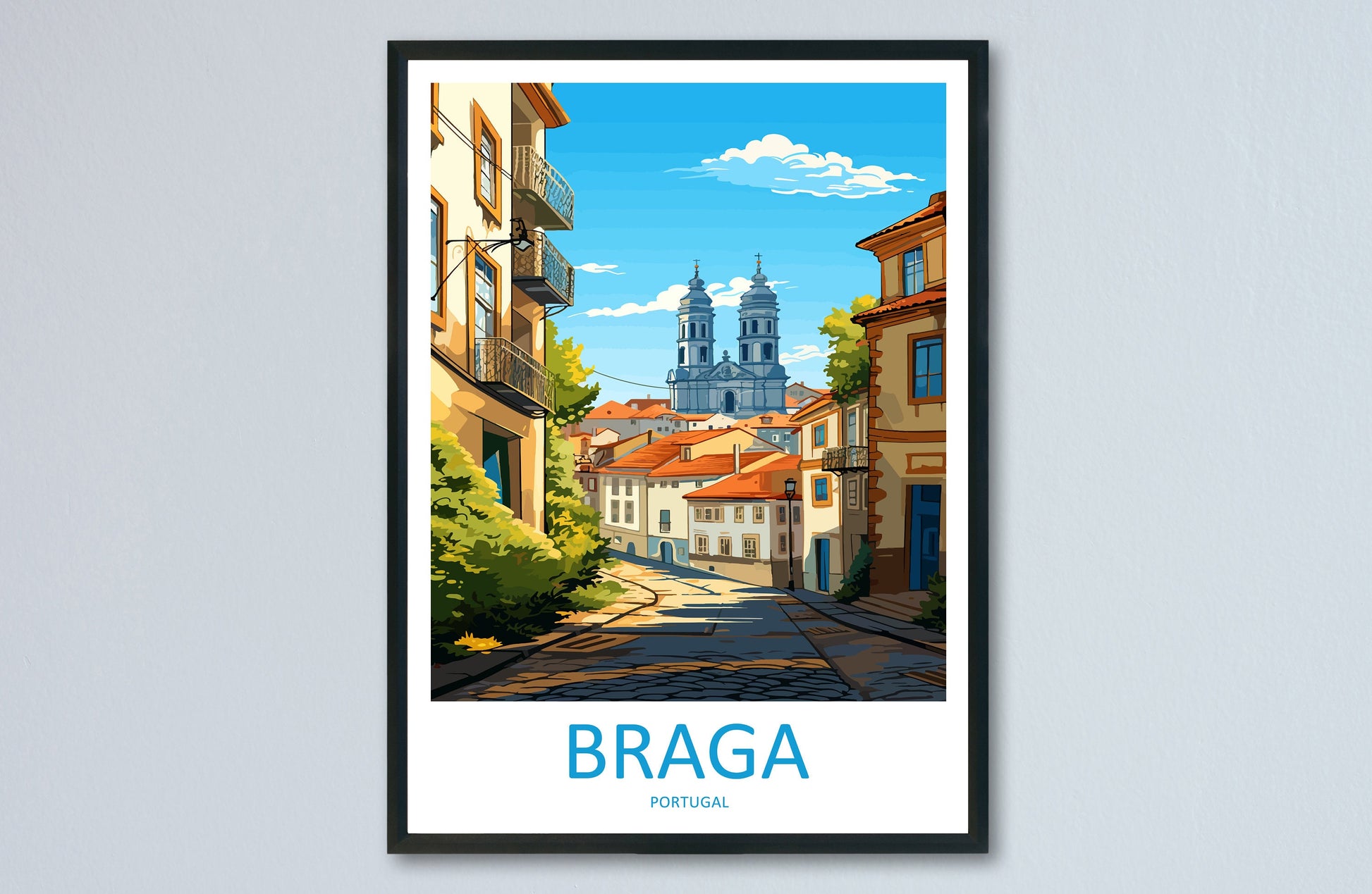 Braga Travel Print Wall Art Braga Wall Hanging Home Décor Braga Gift Art Lovers Portugal Art Lover Gift Braga Wall Art