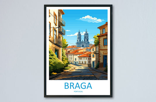 Braga Travel Print Wall Art Braga Wall Hanging Home Décor Braga Gift Art Lovers Portugal Art Lover Gift Braga Wall Art
