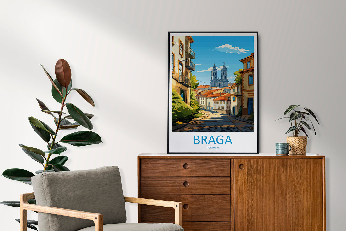 Braga Travel Print Wall Art Braga Wall Hanging Home Décor Braga Gift Art Lovers Portugal Art Lover Gift Braga Wall Art