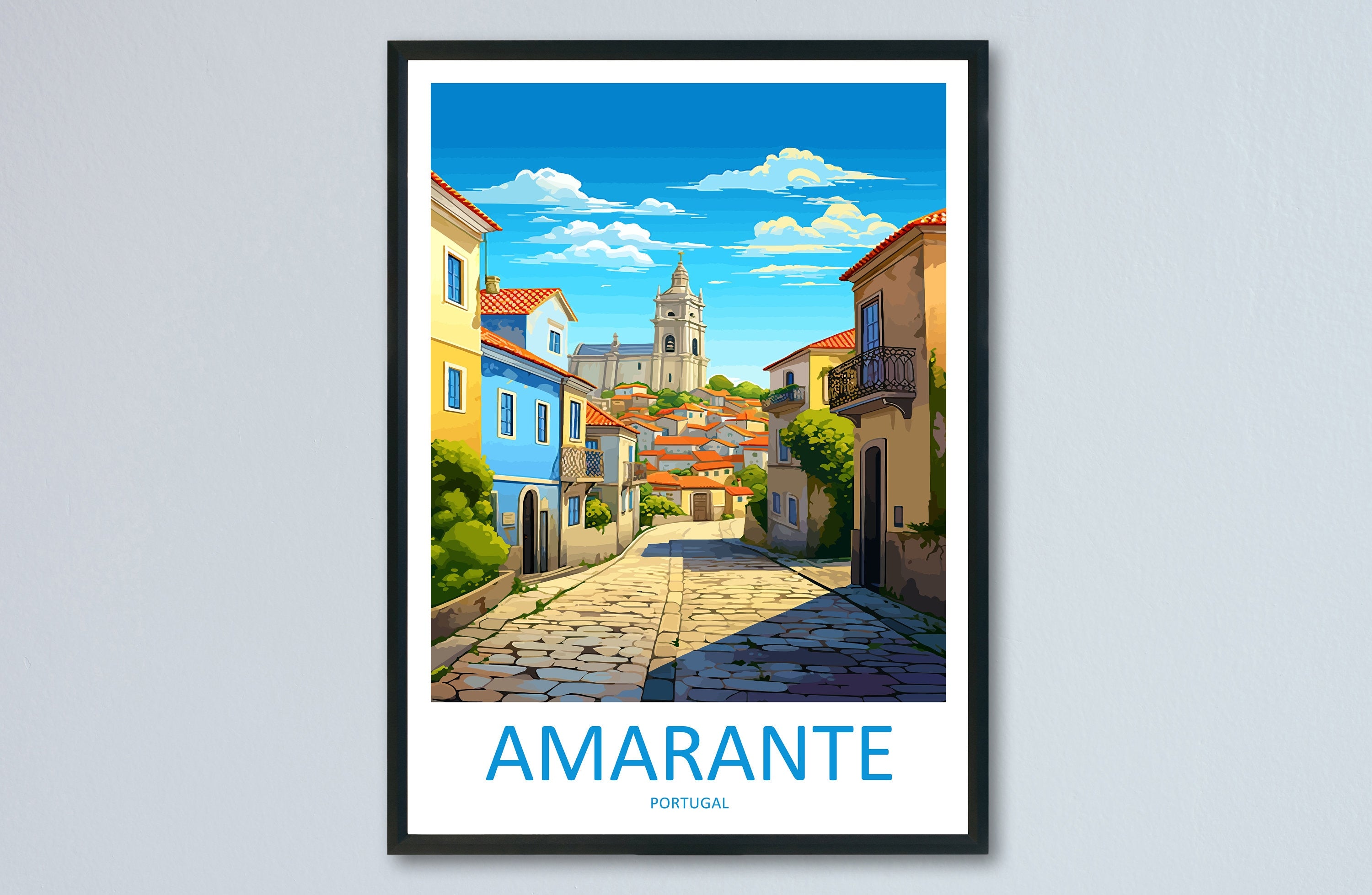Amarante Travel Print Wall Art Amarante Wall Hanging Home Décor Amarante Gift Art Lovers Portugal Art Lover Gift Amarante Wall Art
