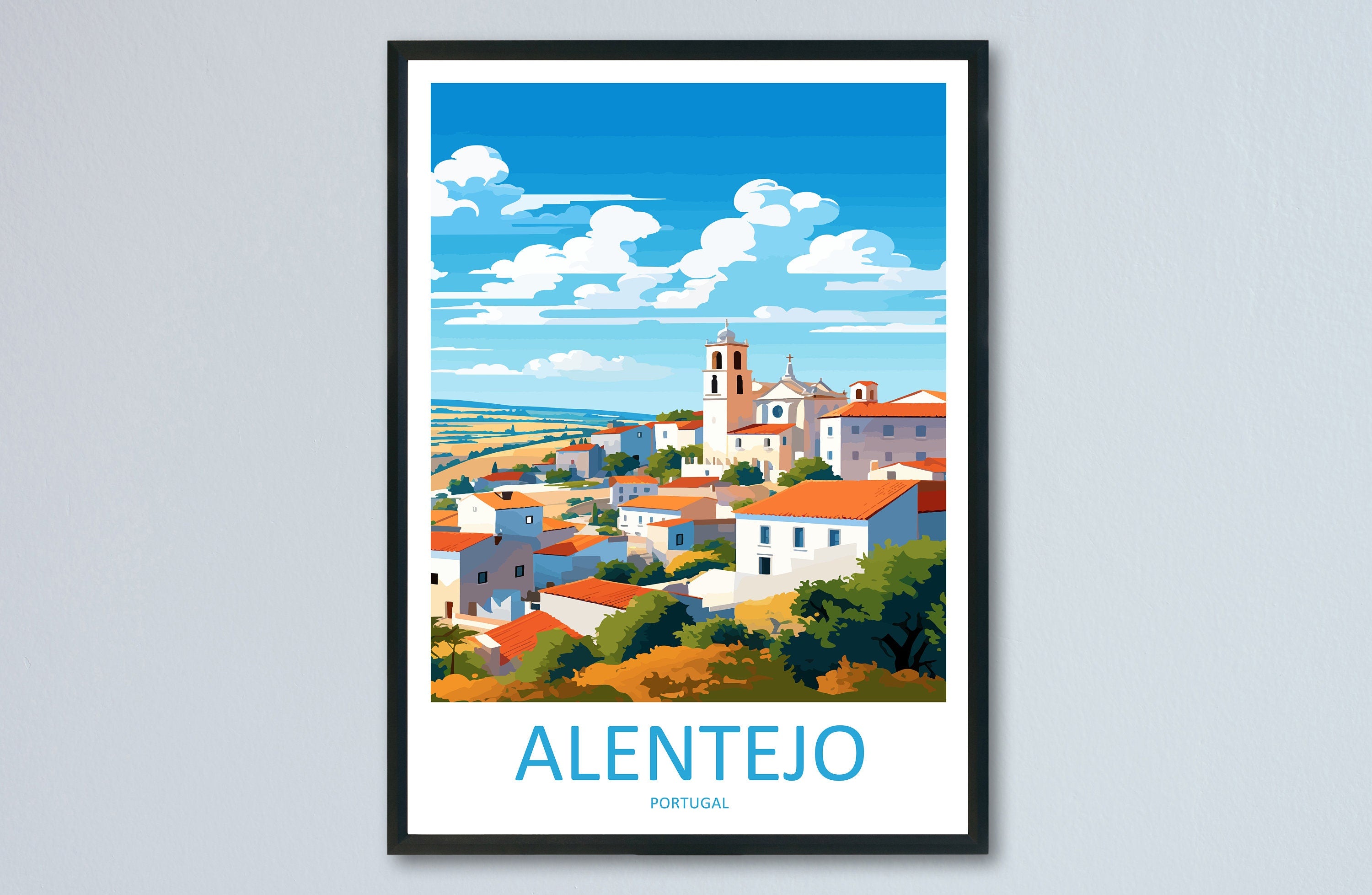 Alentejo Travel Print Wall Art Alentejo Wall Hanging Home Décor Alentejo Gift Art Lovers Portugal Art Lover Gift Alentejo Wall Art