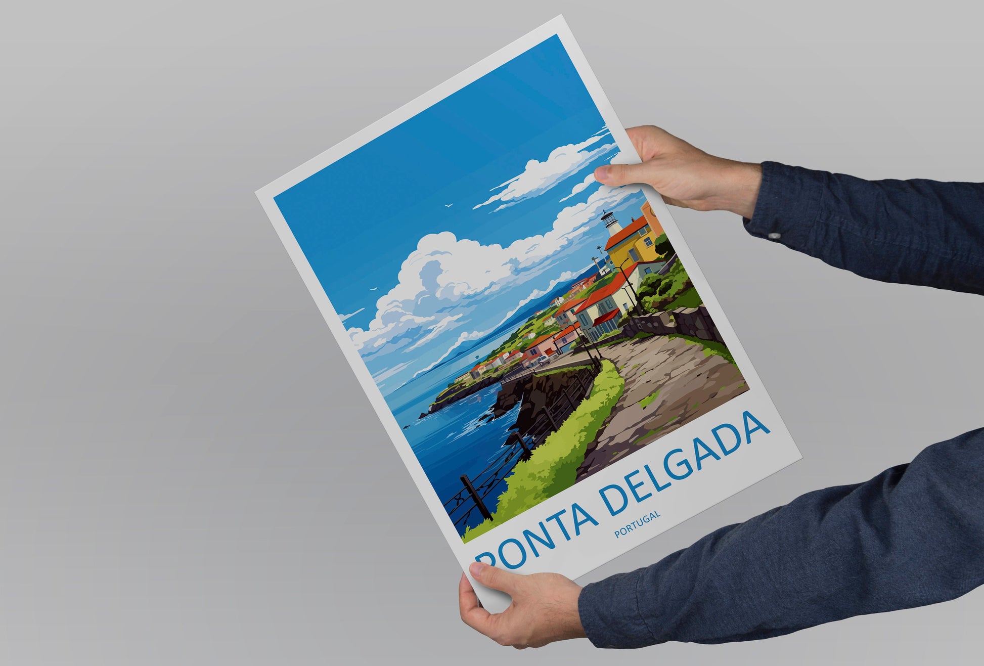 Ponta Delgada Travel Print Wall Art Ponta Delgada Wall Hanging Home Décor Ponta Delgada Gift Art Lovers Portugal Art Lover Gift