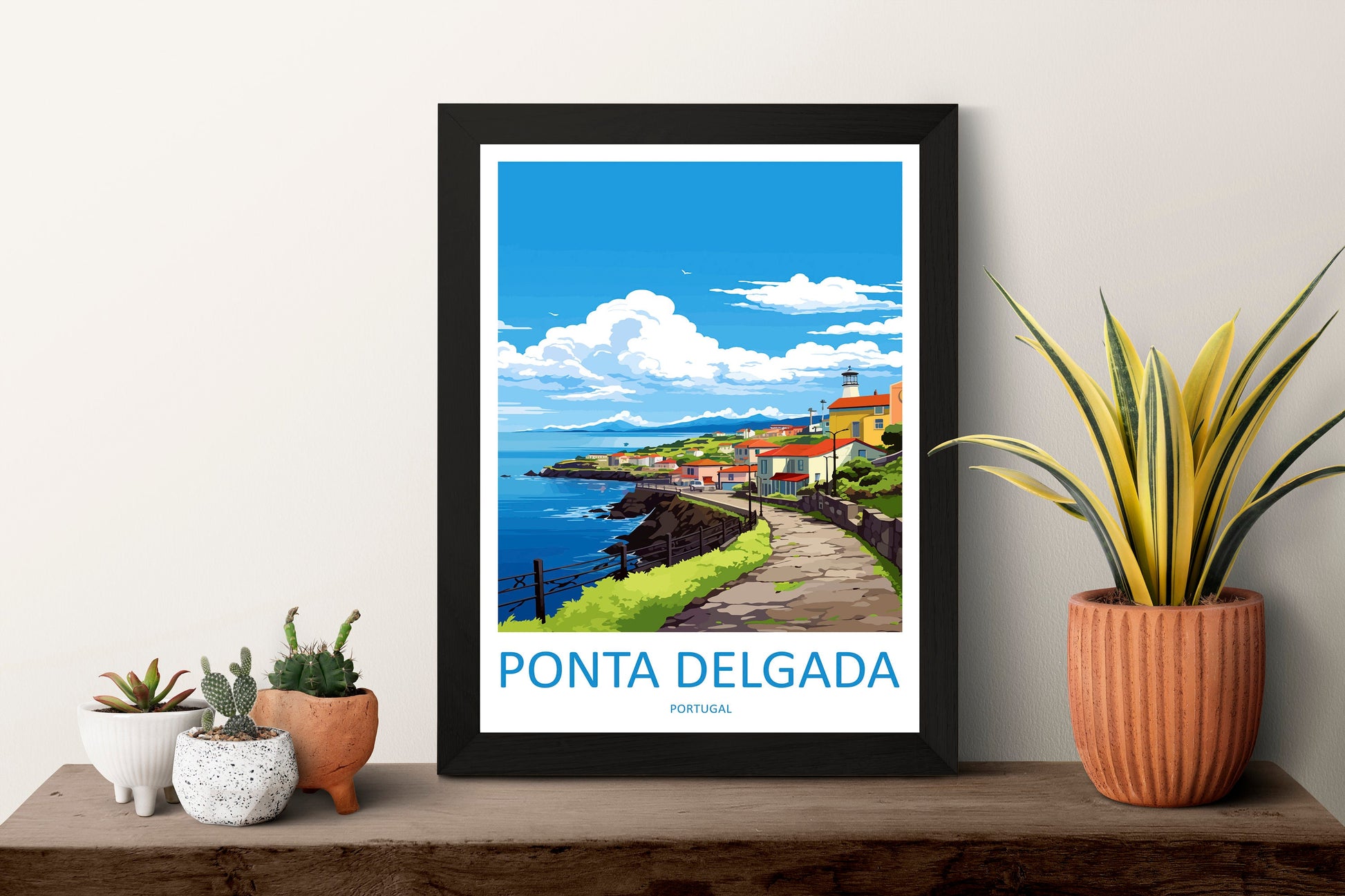 Ponta Delgada Travel Print Wall Art Ponta Delgada Wall Hanging Home Décor Ponta Delgada Gift Art Lovers Portugal Art Lover Gift