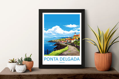 Ponta Delgada Travel Print Wall Art Ponta Delgada Wall Hanging Home Décor Ponta Delgada Gift Art Lovers Portugal Art Lover Gift