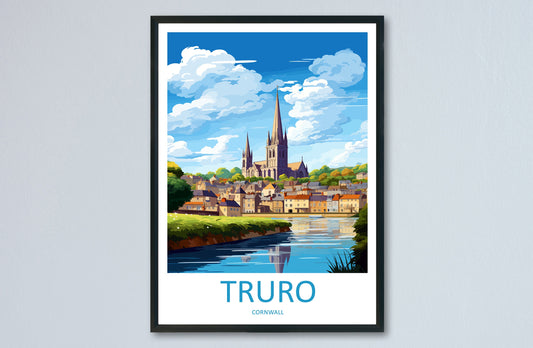 Truro Travel Print Wall Art Truro Wall Hanging Home Décor Truro Gift Art Lovers Cornwall Art Lover Gift Truro Cornwall Art Poster