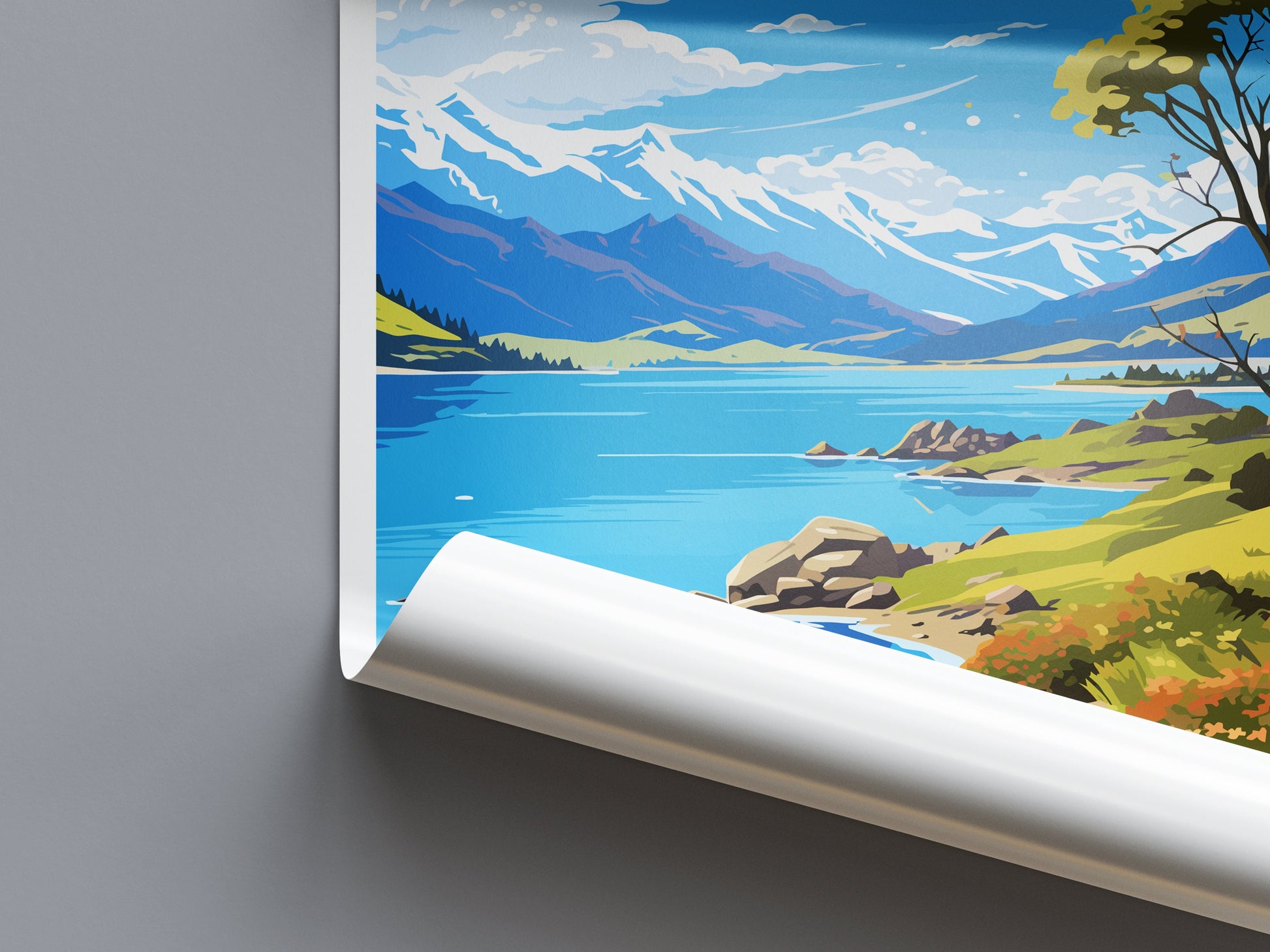 Wanaka Travel Print Wall Art Wanaka Wall Hanging Home Décor Wanaka Gift Art Lovers New Zealand Art Lover Gift Print Wanaka New Zealand Art
