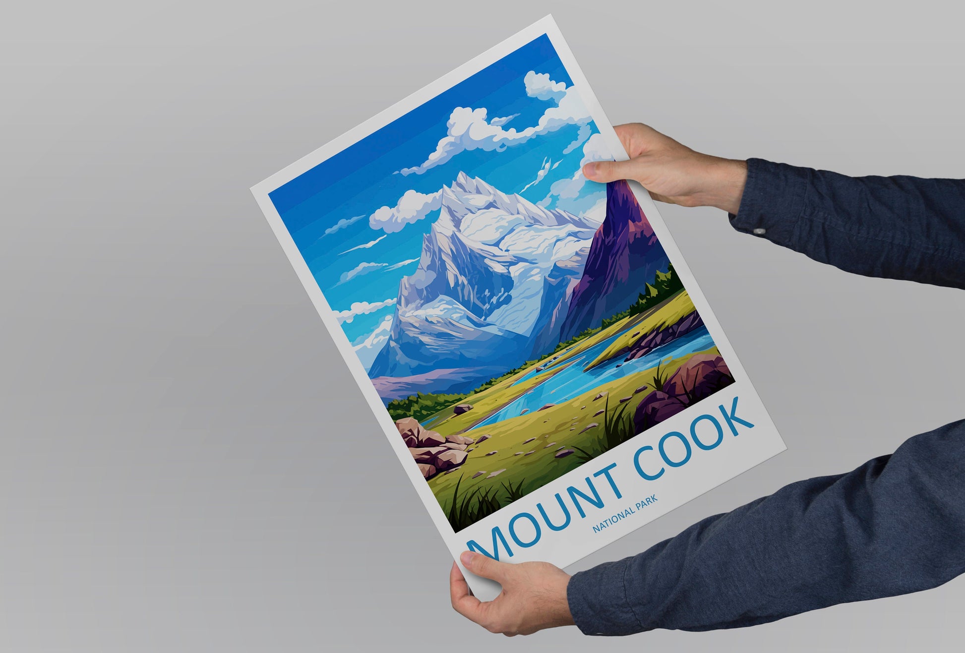 Mount Cook National Park Travel Print Wall Art Mount Cook Wall Hanging Home Décor Mount Cook Gift Art Lovers New Zealand Art Lover Gift