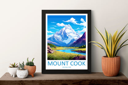 Mount Cook National Park Travel Print Wall Art Mount Cook Wall Hanging Home Décor Mount Cook Gift Art Lovers New Zealand Art Lover Gift