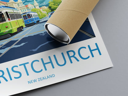 Christchurch Travel Print Wall Art Christchurch Wall Hanging Home Décor Christchurch Gift Art Lovers New Zealand Art Lover Gift