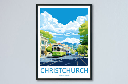 Christchurch Travel Print Wall Art Christchurch Wall Hanging Home Décor Christchurch Gift Art Lovers New Zealand Art Lover Gift