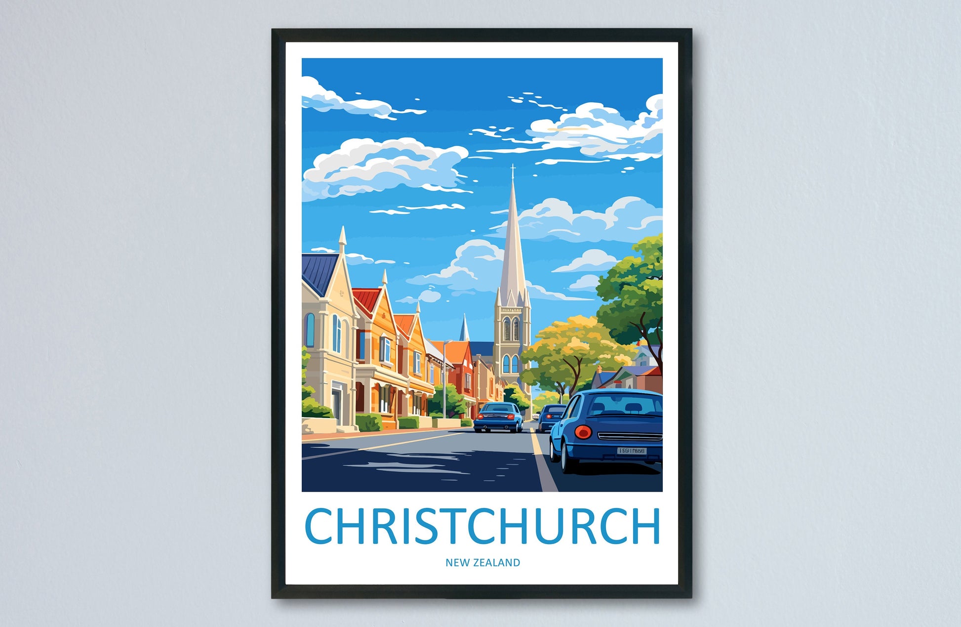Christchurch Travel Print Wall Art Christchurch Wall Hanging Home Décor Christchurch Gift Art Lovers New Zealand Art Lover Gift