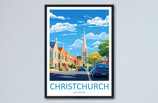 Christchurch Travel Print Wall Art Christchurch Wall Hanging Home Décor Christchurch Gift Art Lovers New Zealand Art Lover Gift