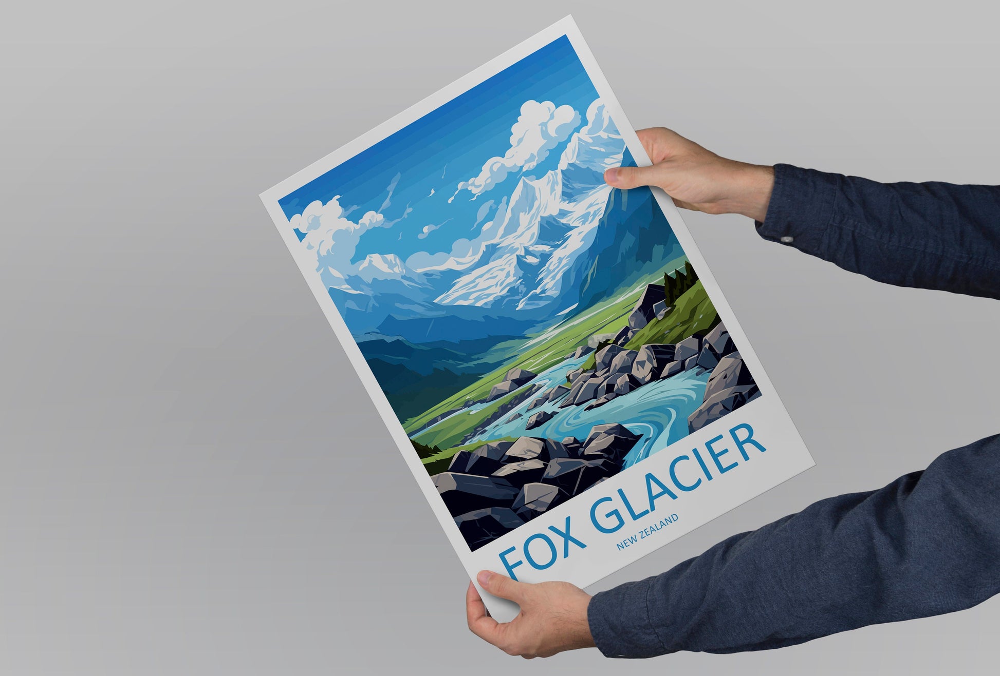 Fox Glacier Travel Print Wall Art Fox Glacier Wall Hanging Home Décor Fox Glacier Gift Art Lovers New Zealand Art Lover Gift Fox Glacier