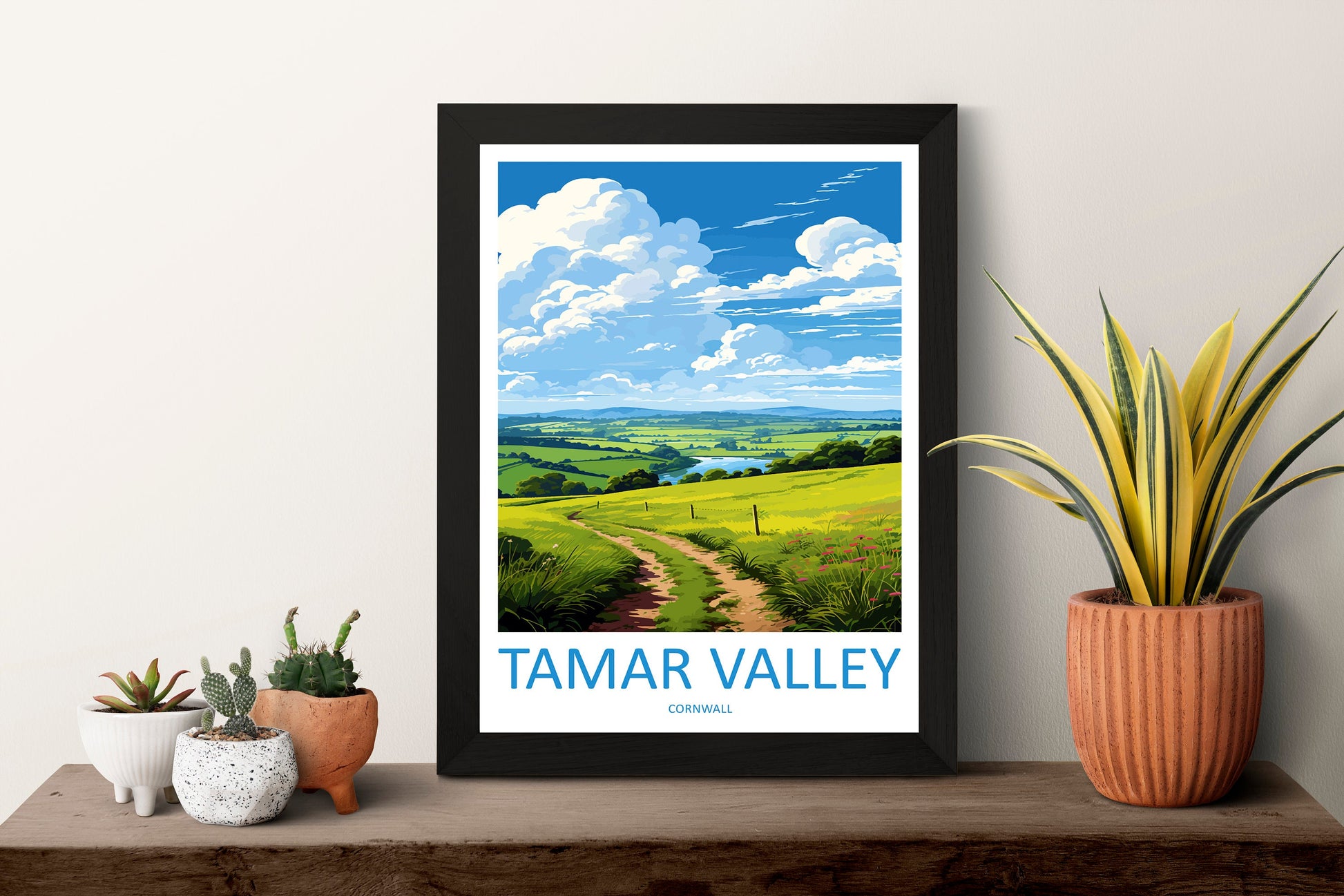 Tamar Valley Travel Print Wall Art Tamar Valley Wall Hanging Home Décor Tamar Valley Gift Art Lovers Cornwall Art Lover Gift