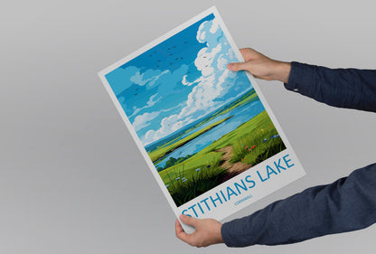 Stithians Lake Travel Print Wall Art Stithians Lake Wall Hanging Home Décor Stithians Lake Gift Art Lovers Cornwall Art Lover Gift