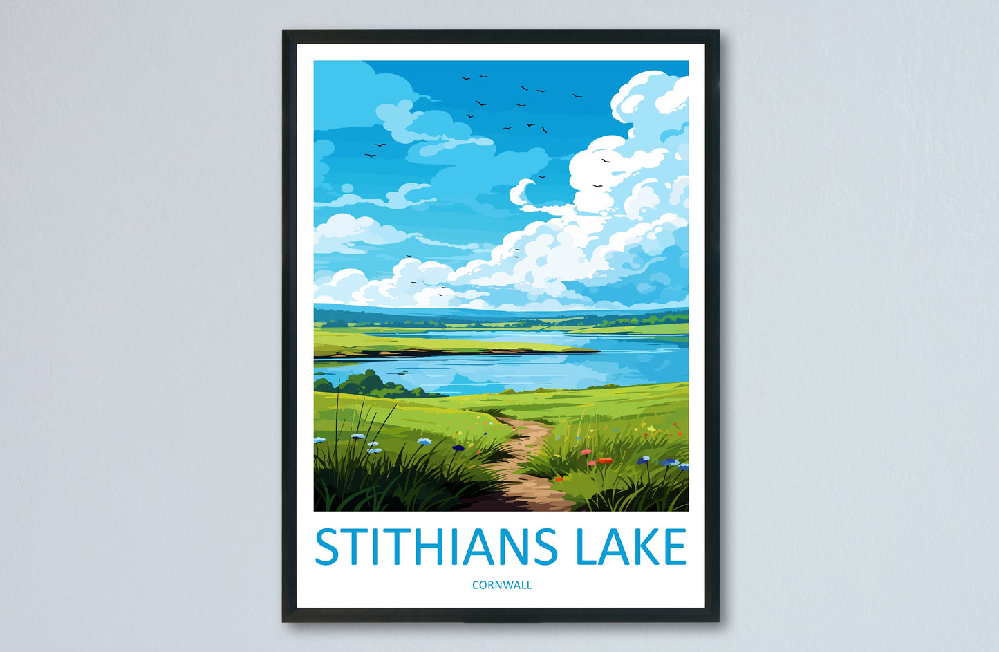 Stithians Lake Travel Print Wall Art Stithians Lake Wall Hanging Home Décor Stithians Lake Gift Art Lovers Cornwall Art Lover Gift