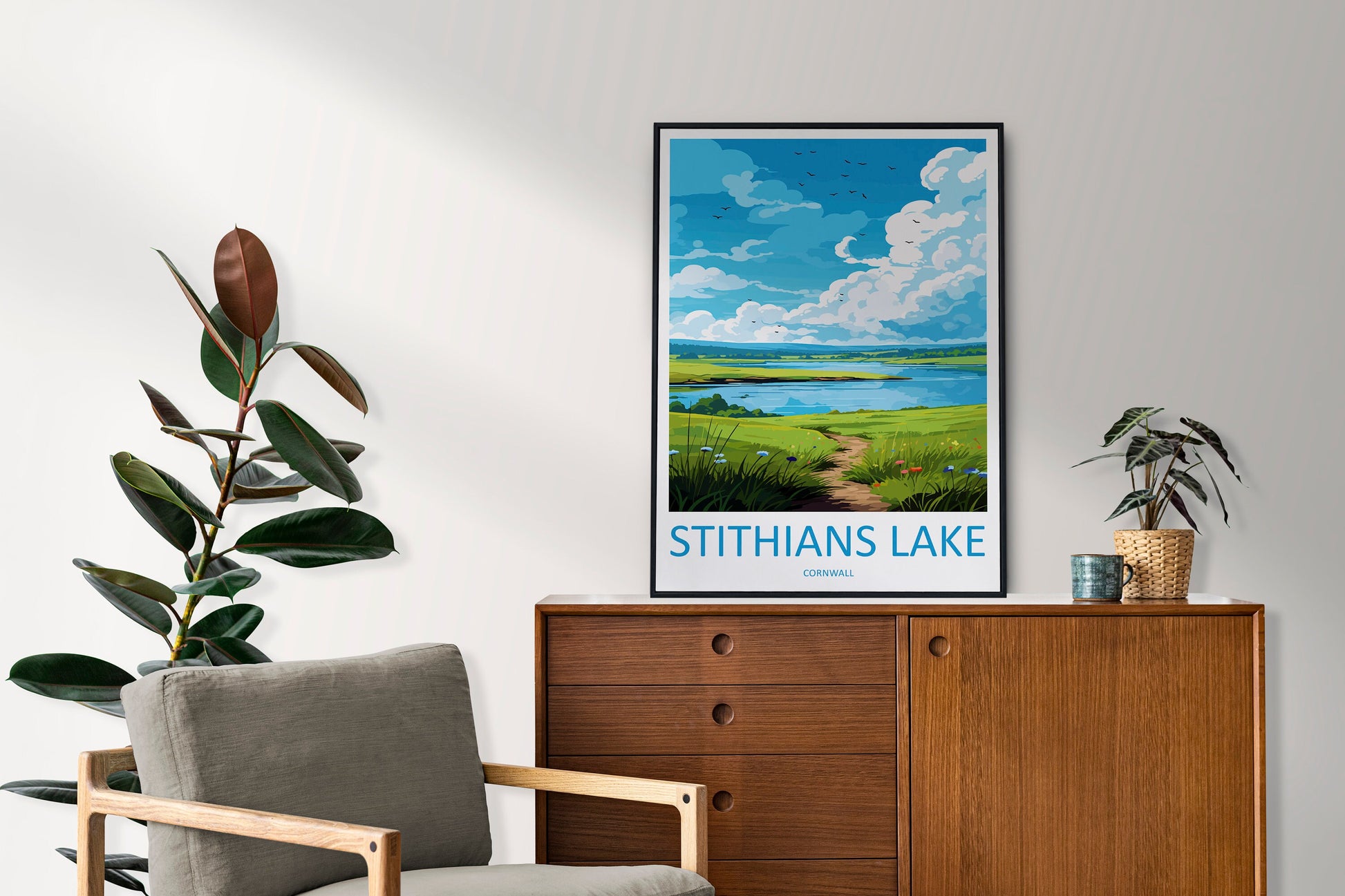 Stithians Lake Travel Print Wall Art Stithians Lake Wall Hanging Home Décor Stithians Lake Gift Art Lovers Cornwall Art Lover Gift