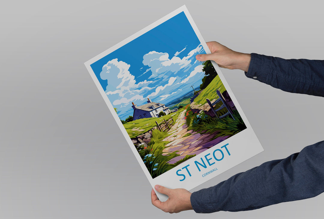 St Neot Travel Print Wall Art St Neot Wall Hanging Home Décor St Neot Gift Art Lovers Cornwall Art Lover Gift