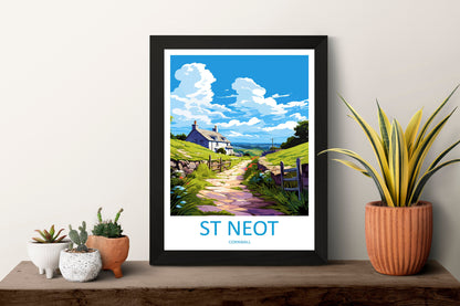 St Neot Travel Print Wall Art St Neot Wall Hanging Home Décor St Neot Gift Art Lovers Cornwall Art Lover Gift